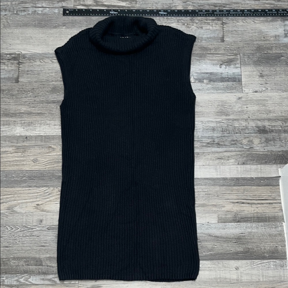 Sleeveless Black Turtleneck Dress